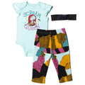 Disney Nightmare Before Christmas Sally Bodysuit Pants and Headband 3 Piece Outfit Set