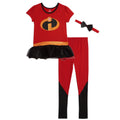 Disney Pixar Incredibles Violet Cosplay Costume T-Shirt Dress Leggings and Headband 3 Piece Set