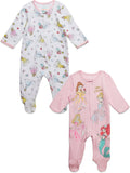 Disney Princess 2 Pack Zip Up Sleep N' Play Coveralls