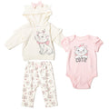 Disney The Aristocats Marie Fleece Hoodie Bodysuit and Pants 3 Piece Outfit Set