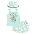 Disney The Little Mermaid Tank Top Active Retro Dolphin Shorts and Hat 3 Piece