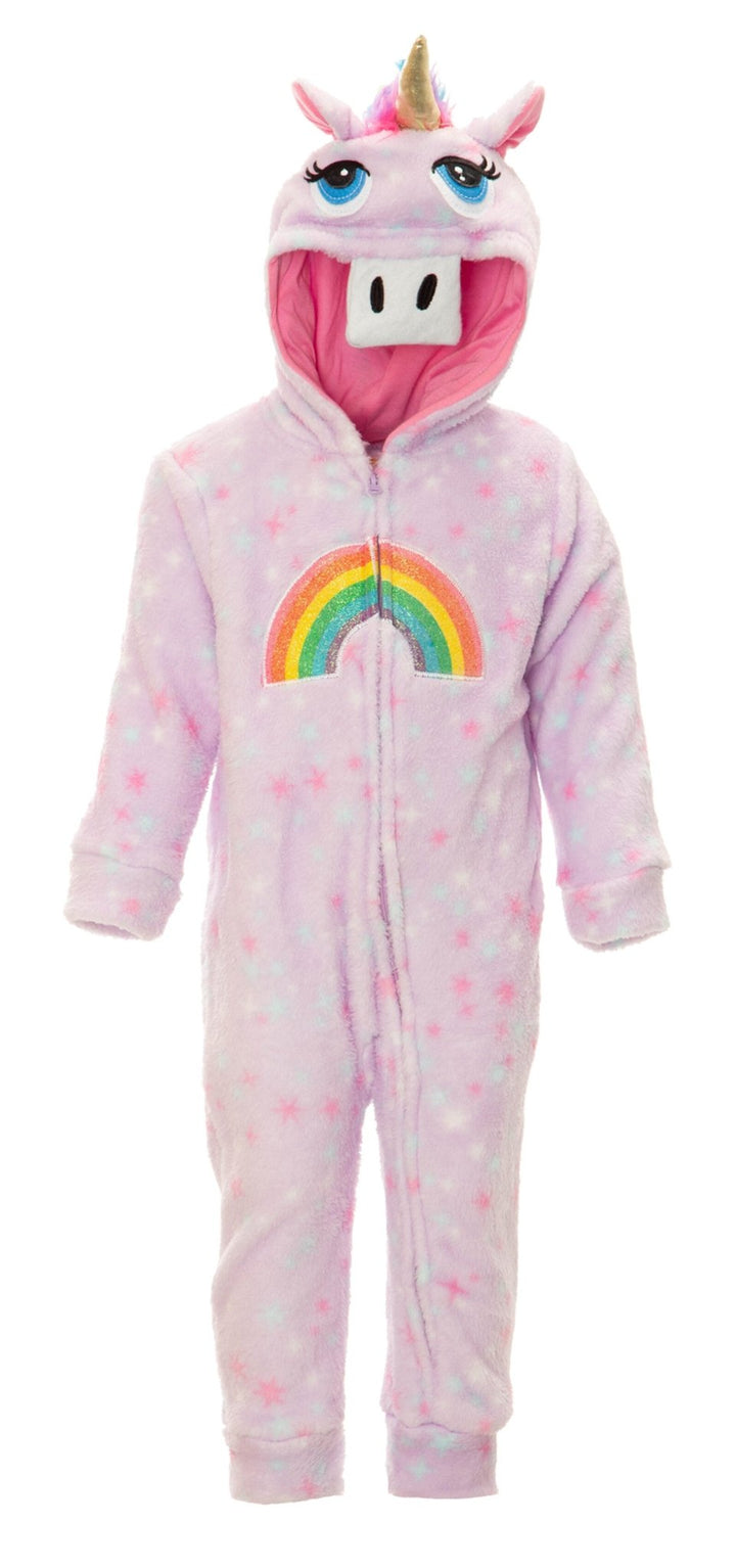 Funstuff Animals Unicorn Girls Fleece Zip Up Cosplay Fur Costume - imagikids